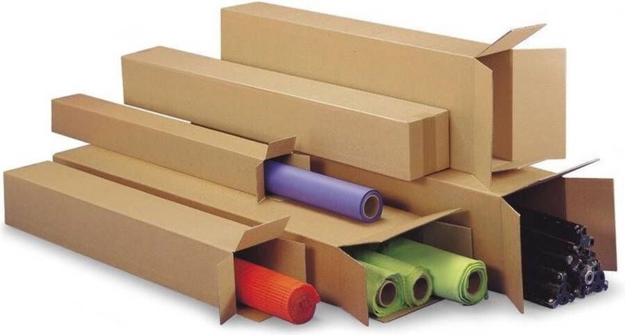 Shoppartners 2x stuks lange Teckelbox dozen 80 x 10 x 10 cm Kartonnen verzenddozen Hobby knutselspullen