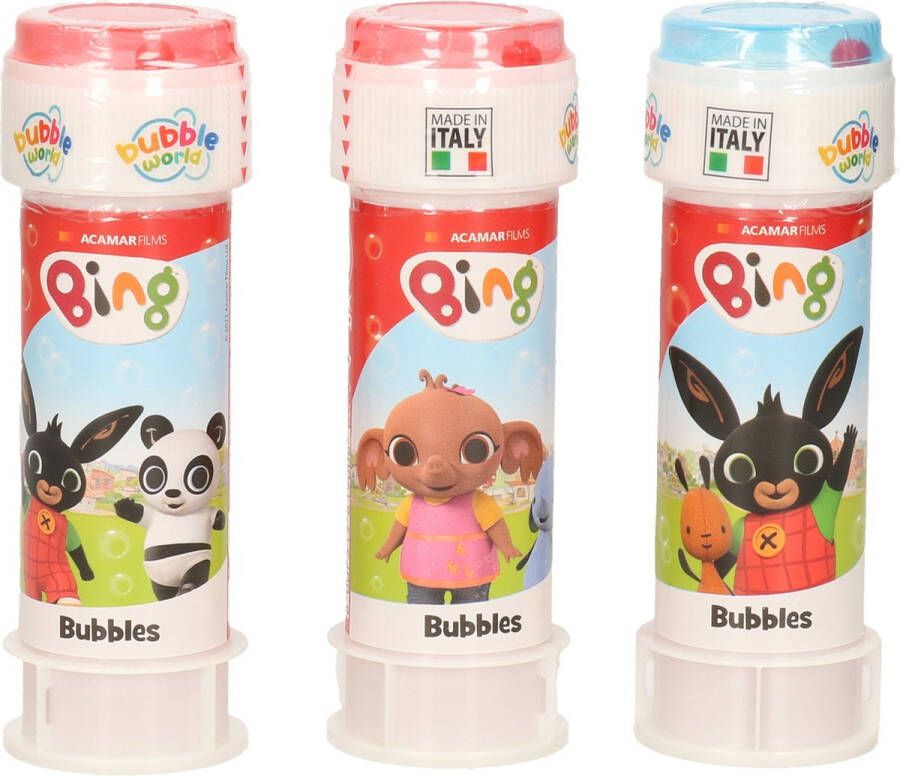 Shoppartners 3x Bing bellenblaas flesjes met spelletje 60 ml voor kinderen Uitdeelspeelgoed Grabbelton speelgoed