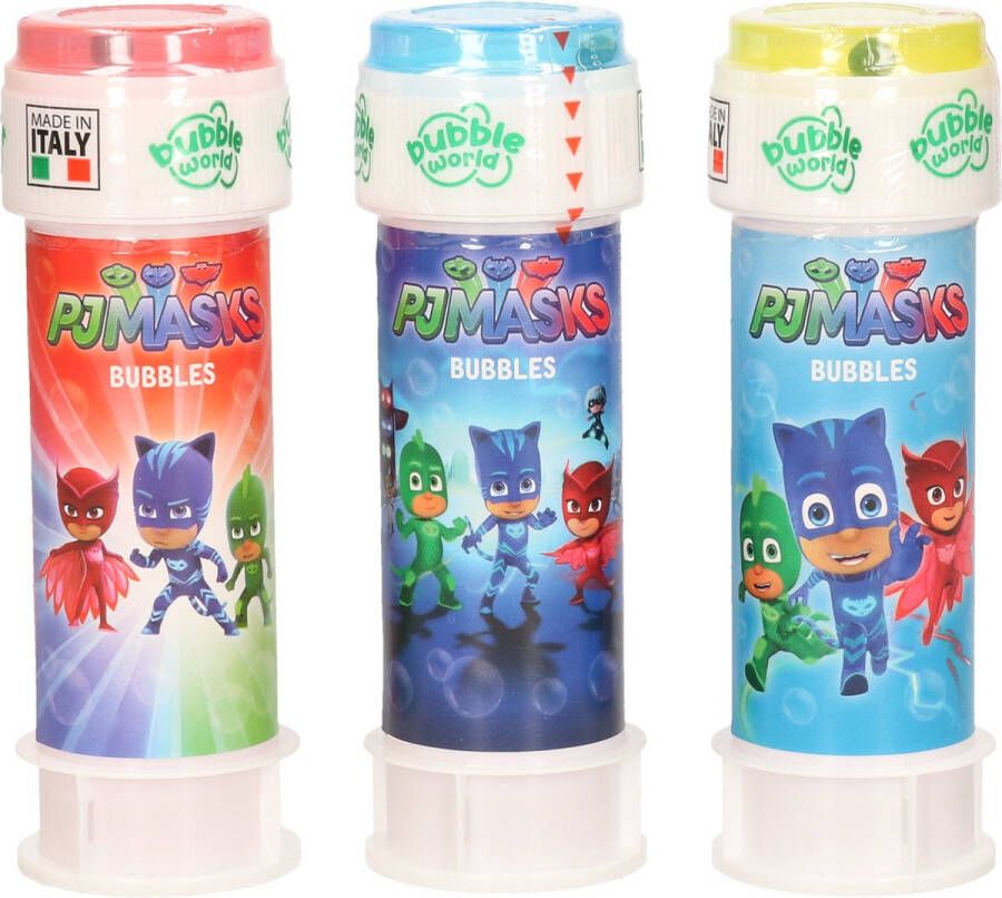 Shoppartners 3x Disney PJ Masks bellenblaas flesjes met spelletje 60 ml voor kinderen Uitdeelspeelgoed Grabbelton speelgoed