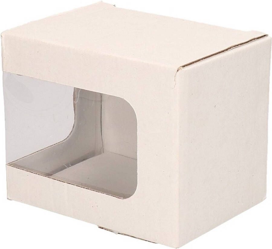 Shoppartners 3x Kartonnen opbergdoosje met venster 12 x 9 x 10 cm verpakkingen met venster 3 stuks