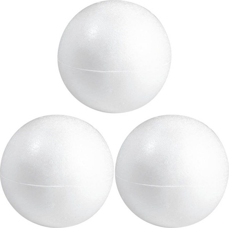 Shoppartners 3x Stuks hobby DIY holle piepschuim bal bol 15 cm 2 halve schalen Knutselen basis materialen Hobby materiaal