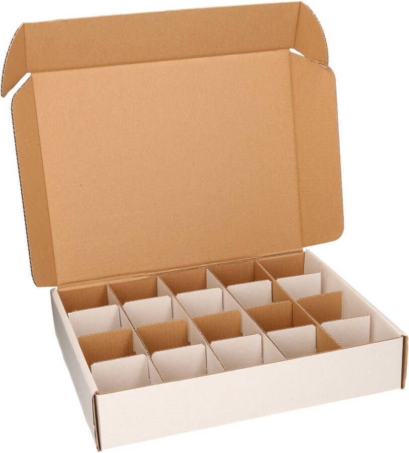 Shoppartners 3x stuks spullen opbergen sorteren sorteerdozen opbergdozen met 20x 8 cm vakken