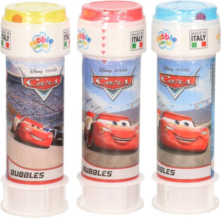 Shoppartners 4x Cars bellenblaas flesjes met spelletje 60 ml voor kinderen Uitdeelspeelgoed Grabbelton speelgoed