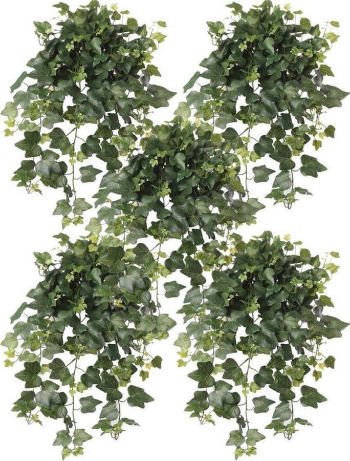 Shoppartners 5x Groene Hedera Helix klimop kunstplant 65 cm voor buiten UV kunstplanten nepplanten Weerbestendig