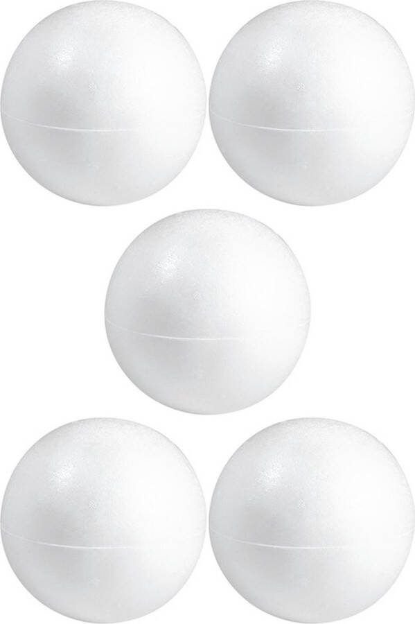 Shoppartners 5x Stuks hobby DIY holle piepschuim bal bol 15 cm 2 halve schalen Knutselen basis materialen Hobby materiaal