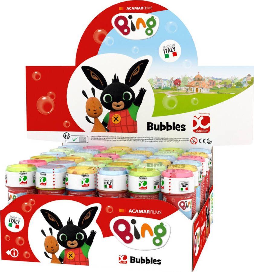 Shoppartners 6x Bing bellenblaas flesjes met spelletje 60 ml voor kinderen Uitdeelspeelgoed Grabbelton speelgoed