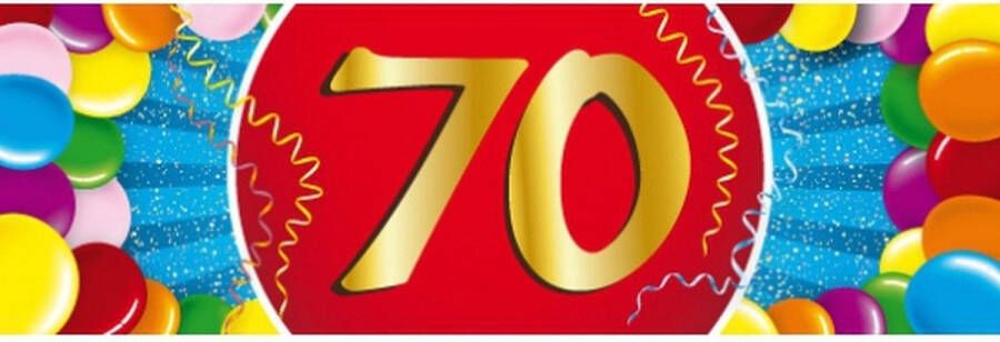Shoppartners 70 jaar leeftijd sticker 19 x 6 cm 70 jaar verjaardag jubileum versiering