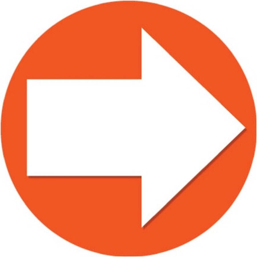 Accent pijl richting aangeven sticker oranje rond 14.8 cm