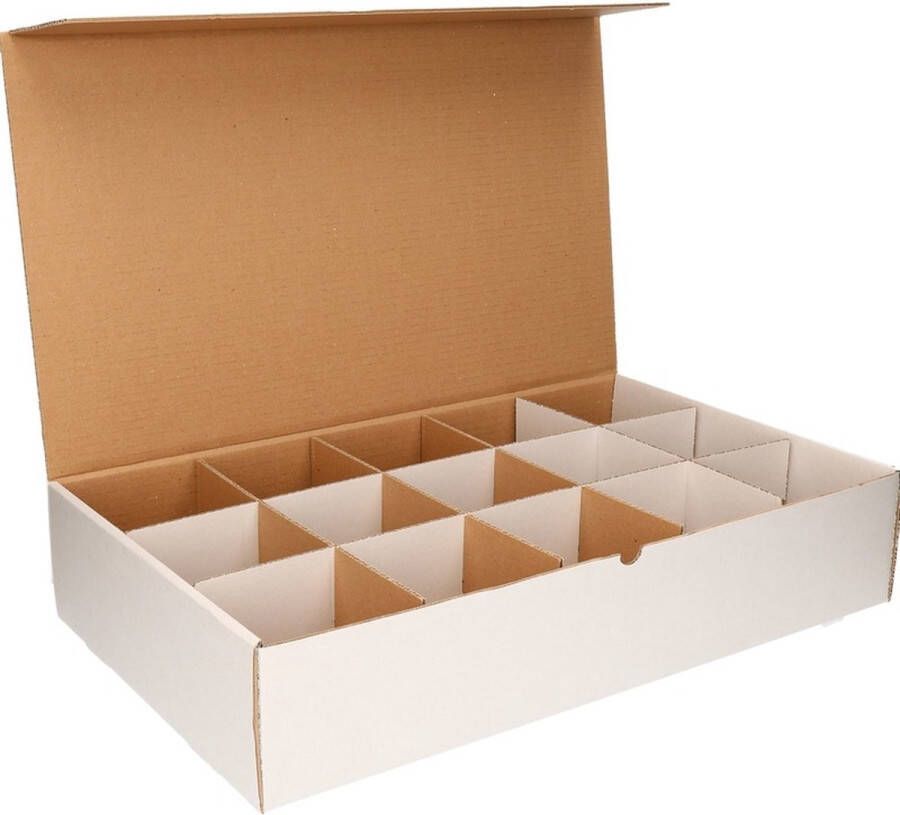 Shoppartners Bouwstenen opbergen sorteerdoos opbergdoos met 15 x 10 cm vakken