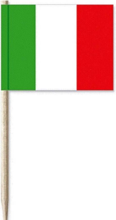 Shoppartners Cocktailprikkers Italie 100x stuks Italiaanse vlag feestartikelen versieringen