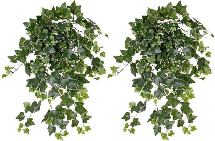 Shoppartners Groene witte Hedera Helix klimop kunstplant 65 cm voor buiten UV kunstplanten nepplanten Weerbestendig