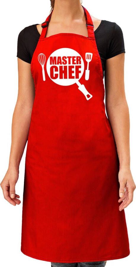 Shoppartners Master chef barbeque schort keukenschort bordeaux rood voor dames bbq schorten