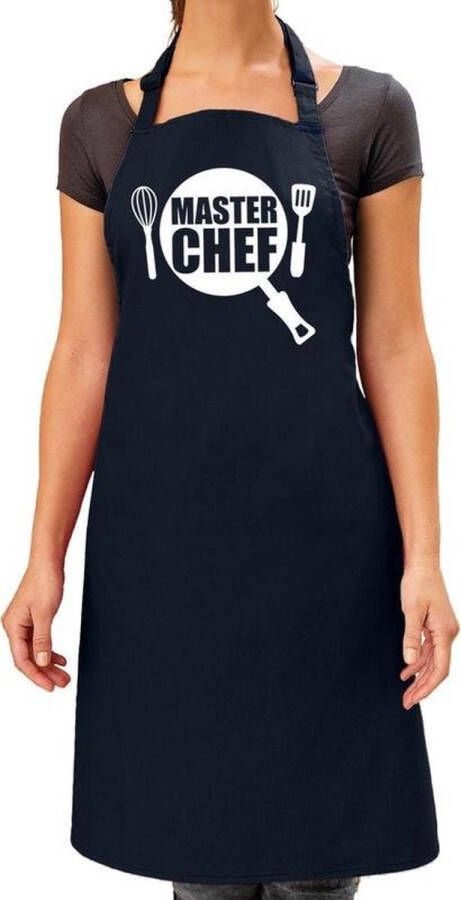 Shoppartners Master chef barbeque schort keukenschort navy blauw voor dames bbq schorten
