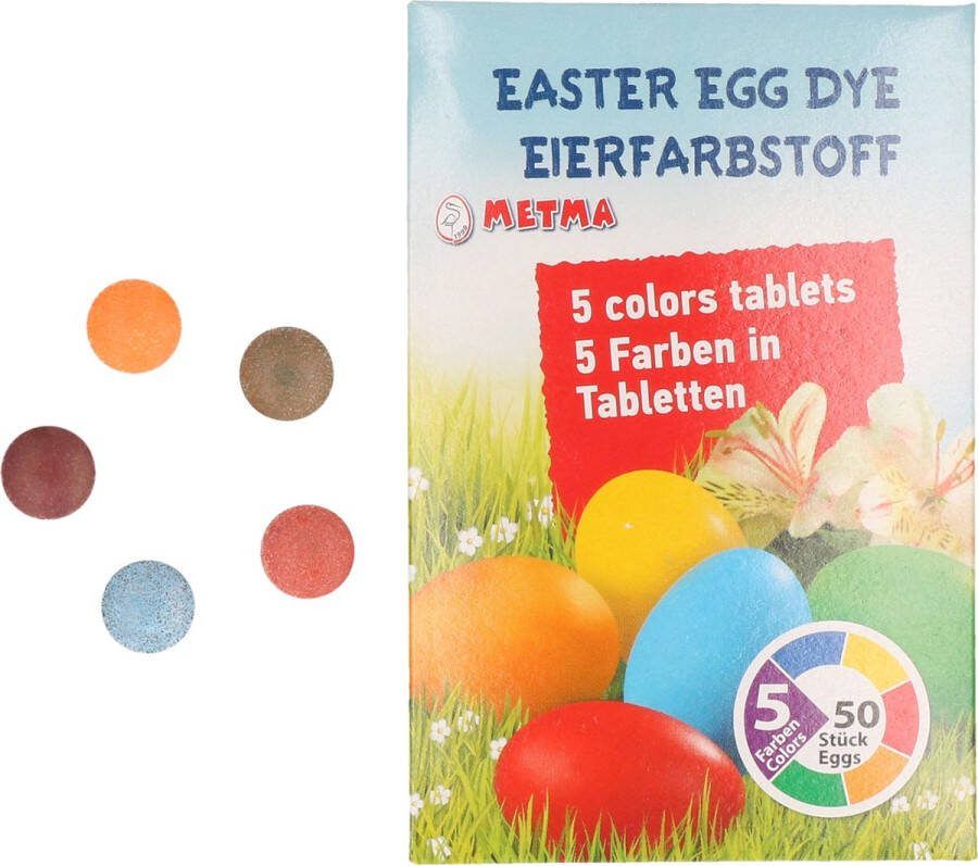 Shoppartners Paasei verf kleurtabletten ca. 50 eieren Pasen knutselartikelen Eieren beschilderen