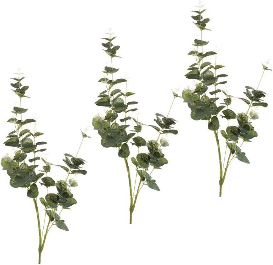 Shoppartners Set van 6x stuks groene Eucalyptus kunsttakken kunstplant 75 cm Kunstplanten kunsttakken Kunstbloemen boeketten