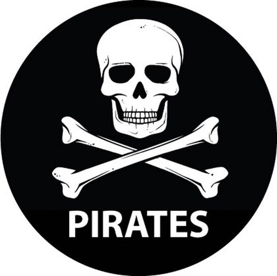 Shoppartners Zwarte piraten sticker 14 8 cm