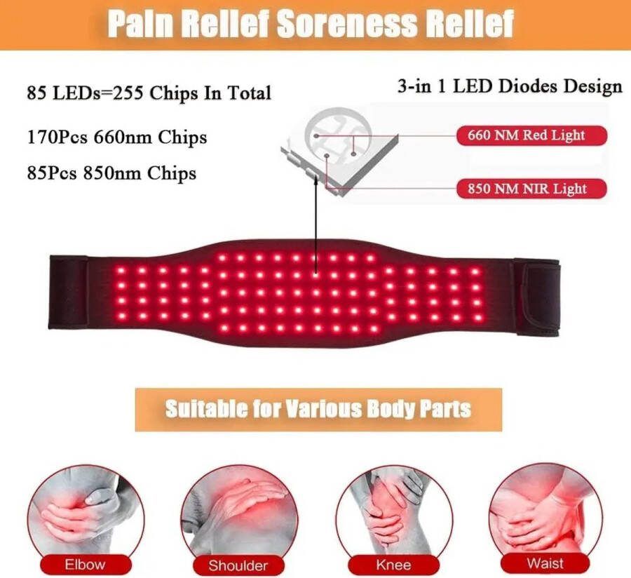 Shoppee Led therapie voor Rugpijn Led Masker Rode Infrarood Fysiotherapie Riem Taillepijn Verlichting Warm Kompres Taille Fysiotherapie Met Warm Paleis