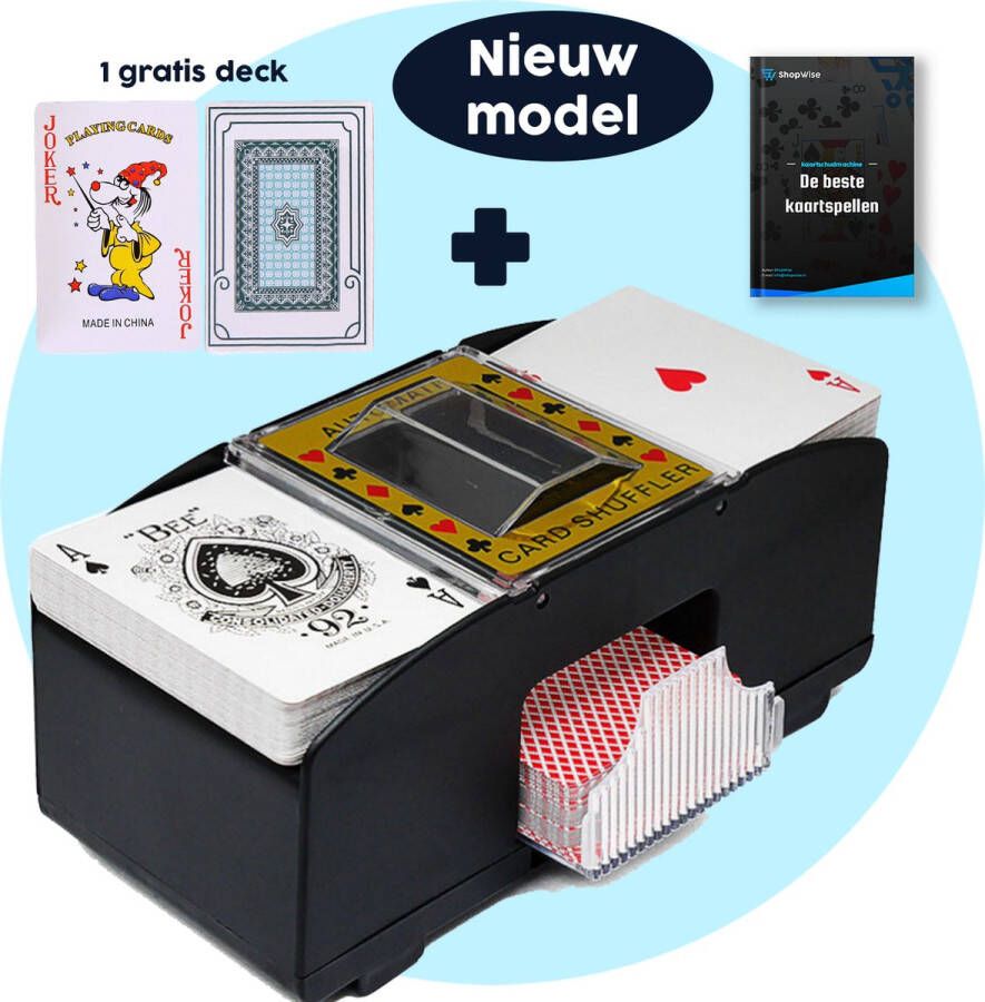 ShopWise Automatische Kaartschudmachine Inclusief Speelkaarten En E-Book Op Batterijen Schudmachine Kaartenschudder Speelkaarten Schudder Kaarten Schudder