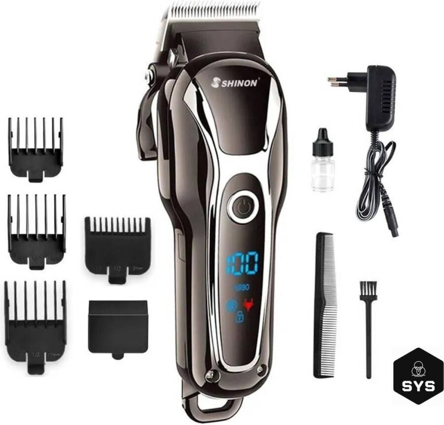ShopYourStuff SYS Professionele Draadloze Tondeuse Trimmer Tondeuse mannen hoofdhaar Bodygroomer Scheerapparaat mannen
