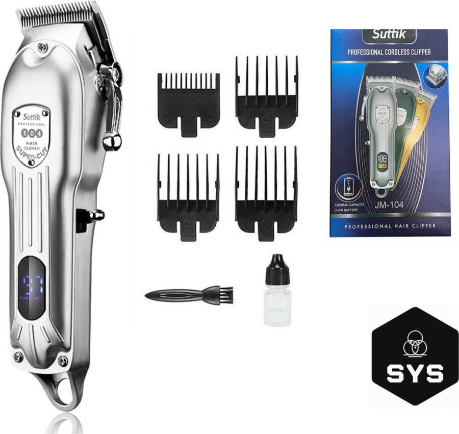 ShopYourStuff SYS Professionele Draadloze Tondeuse Trimmer Tondeuse mannen hoofdhaar Bodygroomer Scheerapparaat mannen