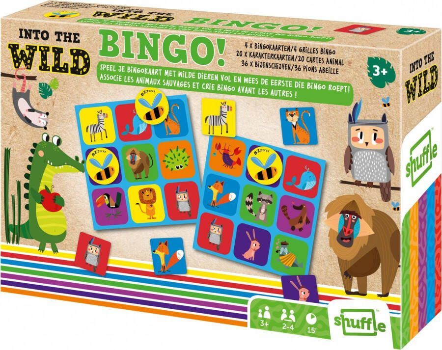 Shuffle Into The Wild Bingo Dieren Bingospel voor Peuters Stimuleer Coördinatie en Sociale vaardigheden