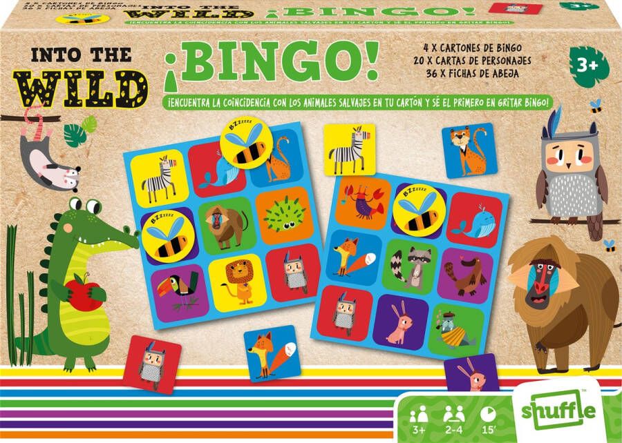 Shuffle Into The Wild Bingo Dieren Bingospel voor Peuters Stimuleer Coördinatie en Sociale vaardigheden
