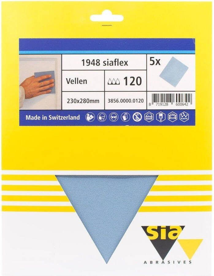Sia flex schuurpapier handvellen P120 230 x 280 mm. (5 vellen)