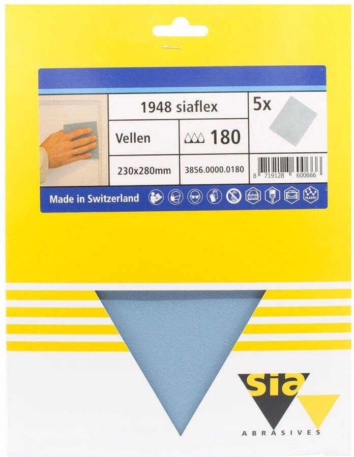 Sia flex schuurpapier handvellen P180 230 x 280 mm. (5 vellen)