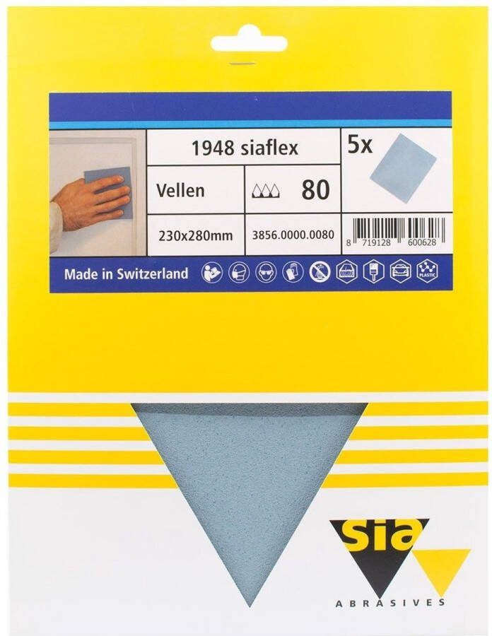 Sia flex schuurpapier handvellen P80 230 x 280 mm. (5 vellen)