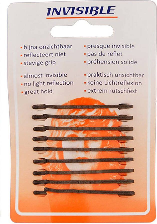Sibel Invisible Haarschuifjes 9 stuks 50mm Bruin
