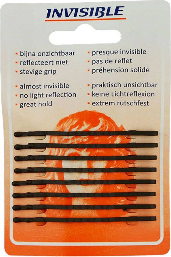 Sibel Invisible Haarschuifjes Bruin Lang 8 Stuks