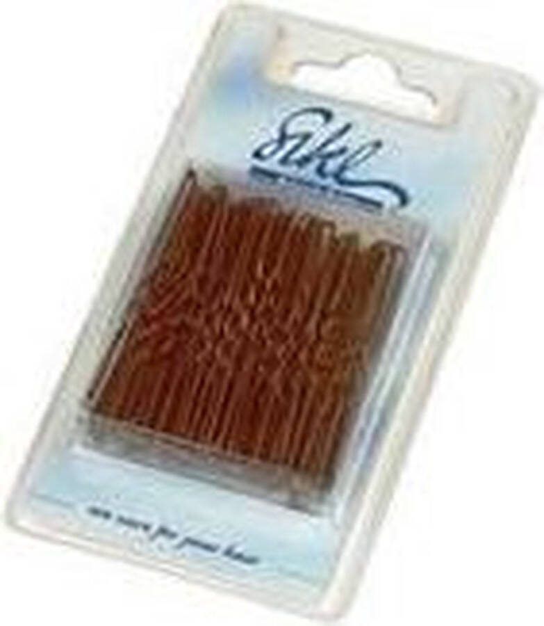 Sibel Postichenaalden geribbeld Bruin Bronze 65mm- 50st