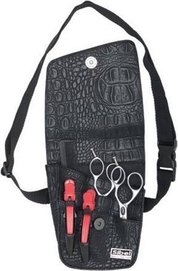 Sibel Trio Black Holster In Matte Croco Vr 3 Scissors