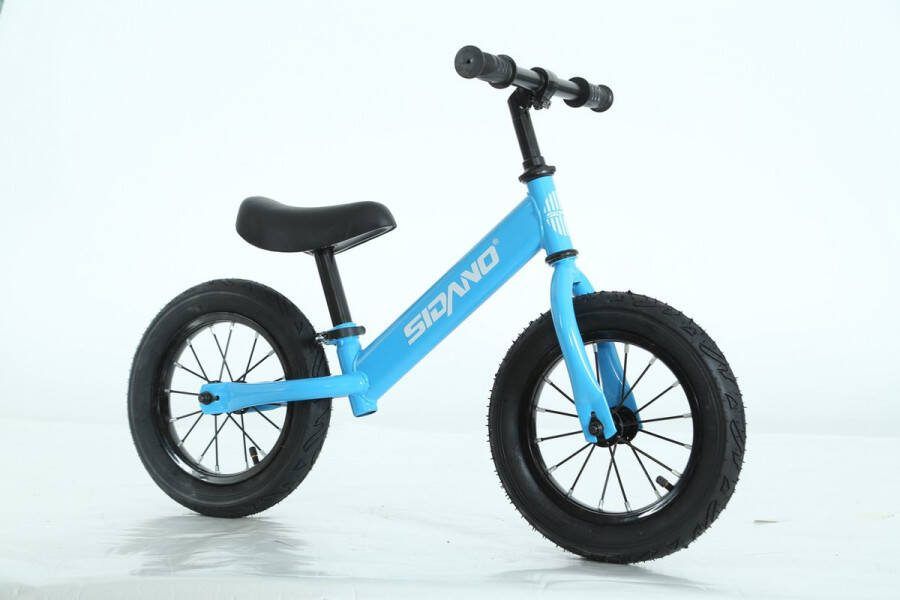 SIDANO Loopfiets voor kinderen 14 inch met luchtbanden Blauw afmetingen 92 x 38.5 x 62 cm (L x B x H) 3 4 5 6 7 jaar jongen en meisjes