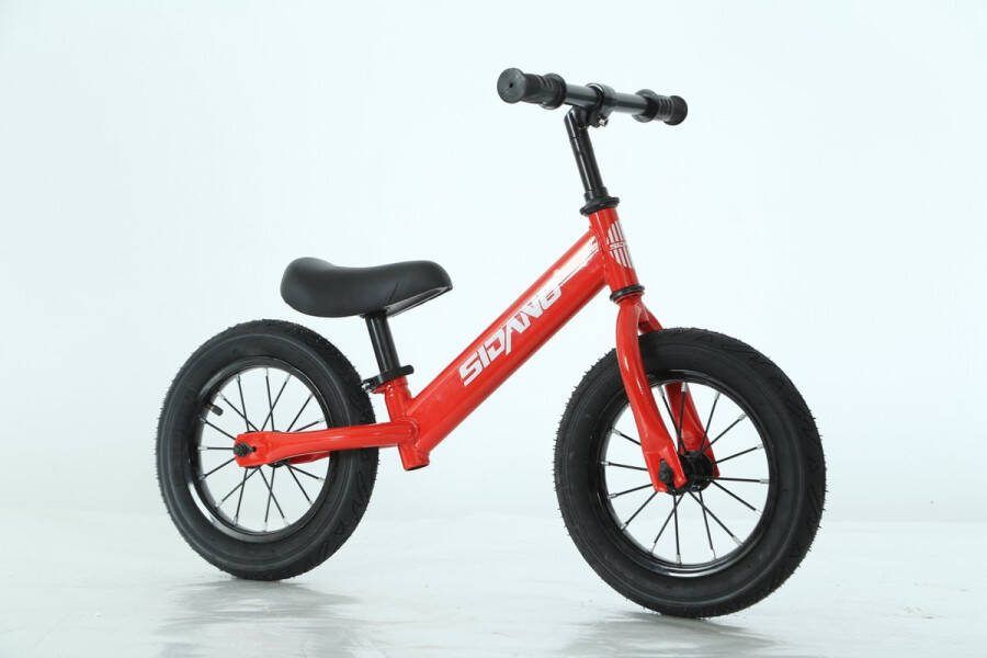 SIDANO Loopfiets voor kinderen 14 inch met luchtbanden Rood afmetingen 92 x 38.5 x 62 cm (L x B x H) 3 4 5 6 7 jaar jongen en meisjes