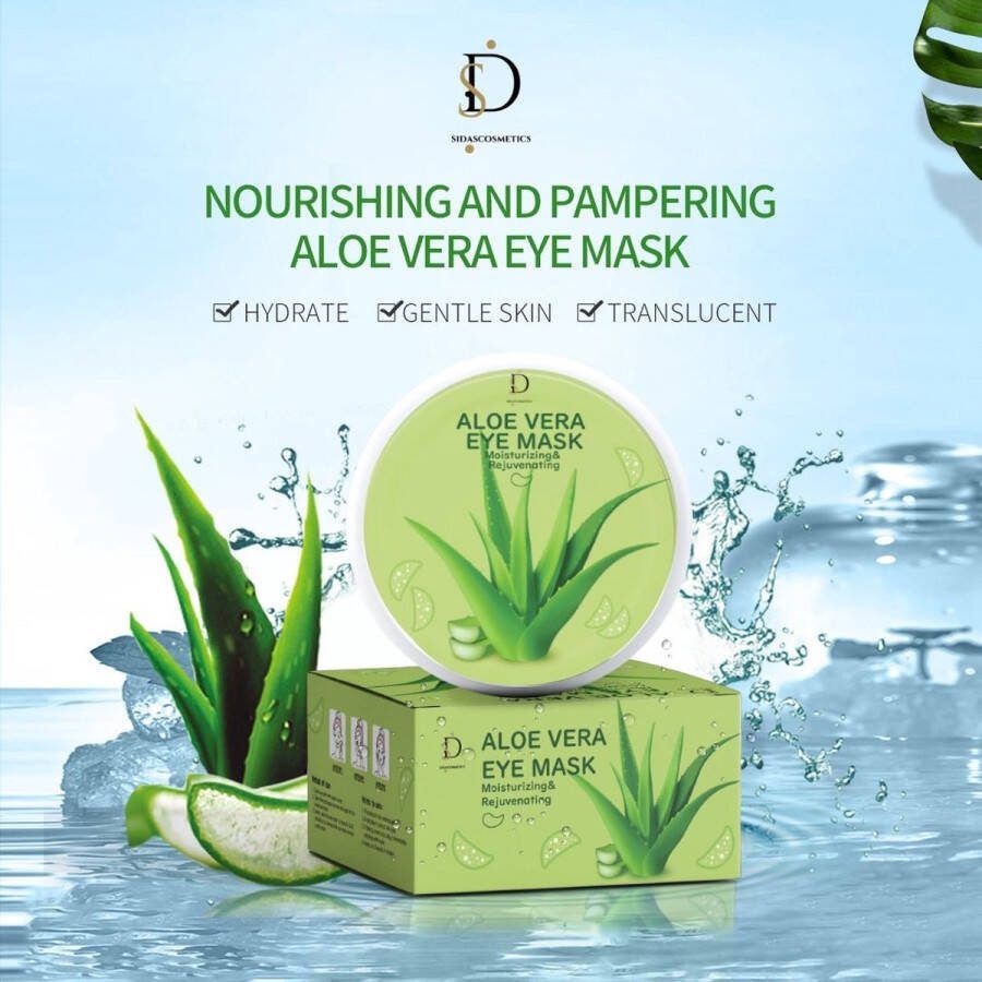 SidasCosmetics Collageen oogmasker Aloe Vera- 60 stuks (30 paar) eye mask gezichtsmasker verzorging anti wallen en donkere kringen eye oog pads masker verkoelend gezichtsverzorging oog masker patch