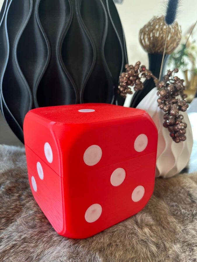 Siematech 3D geprinte dobbelsteen Opbergkubus Rood