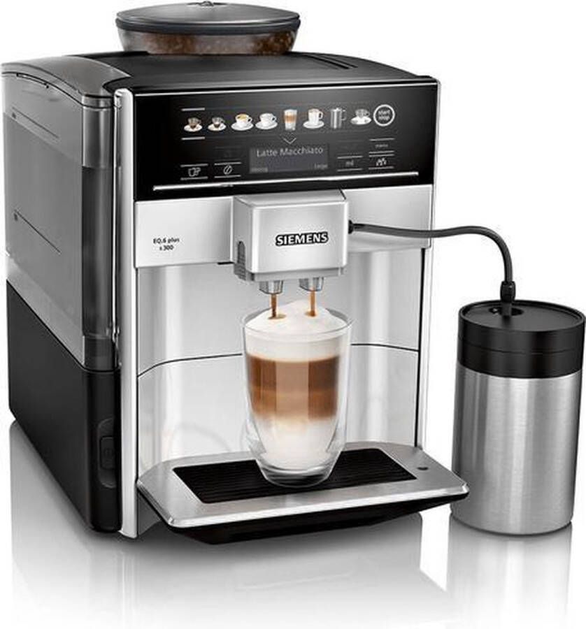 Siemens EQ6 Plus s300 TE653M11RW Volautomatische espressomachine Inclusief RVS melkbeker Zilver