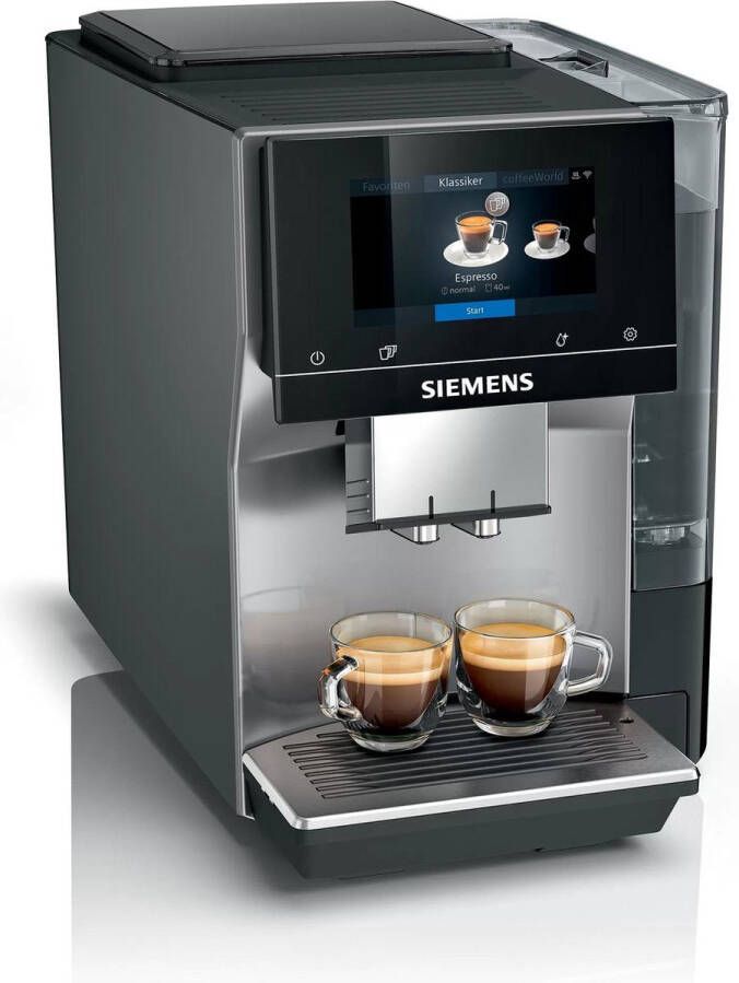 SIEMENS Volautomatisch koffiezetapparaat EQ.700 classic TP705D01 intuïtief full-touchscreen tot 10 individuele koffie-favorieten automatische melksysteem-reiniging grijs