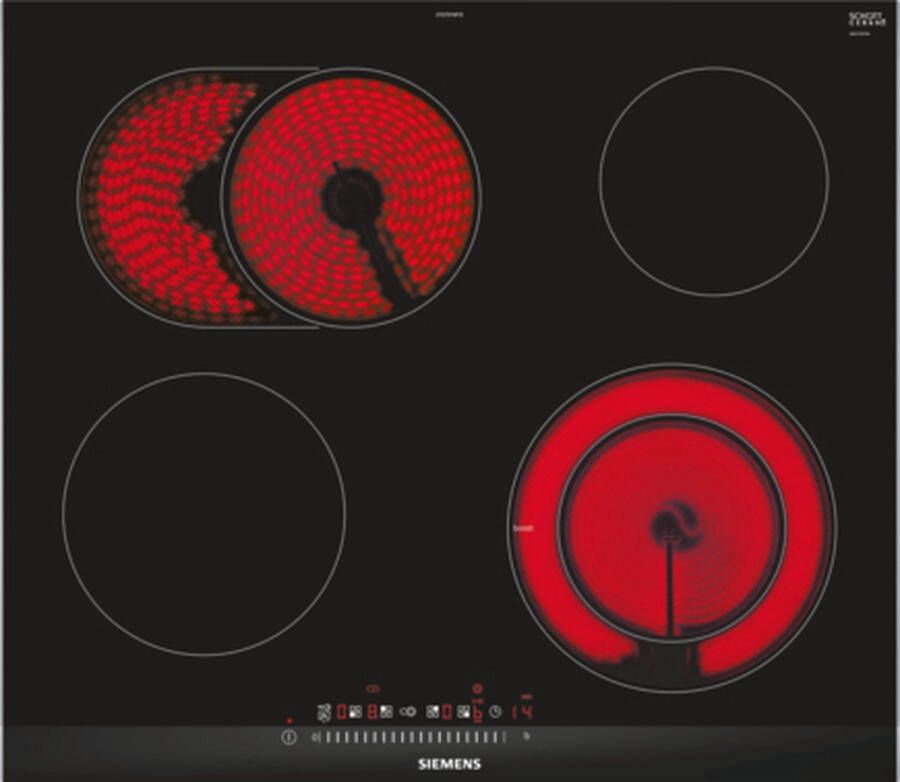 Siemens ET675FNP1E Ingebouwd Keramisch Zwart Roestvrijstaal kookplaat