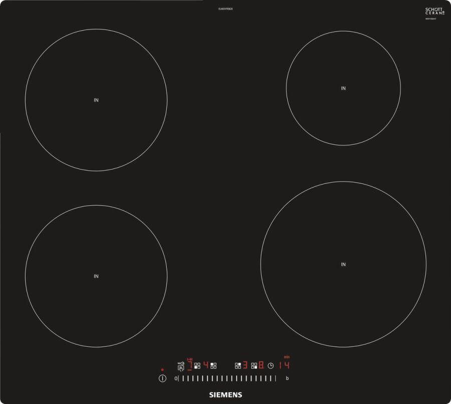 Siemens EU601FEB2E kookplaat Zwart Ingebouwd Inductiekookplaat zones 4 zone(s)