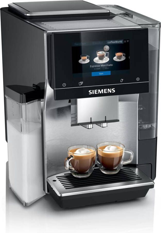 SIEMENS Volautomatisch koffiezetapparaat EQ.700 integral TQ707D03 intuïtief full-touchscreen sla tot 30 individuele koffie-favorieten op automatische melksysteem-reiniging