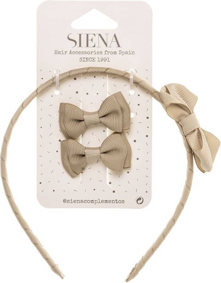 Siena Haarclips Haarband Set Grosgrain Cuerda Beige 7439