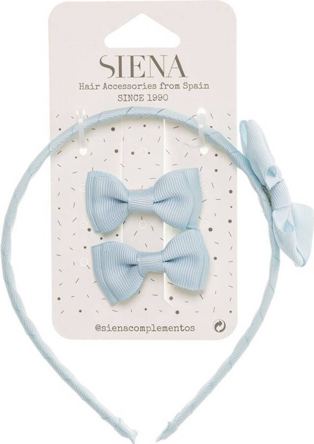 Siena Haarclips Haarband Set Grosgrain Lichtblauw 7439