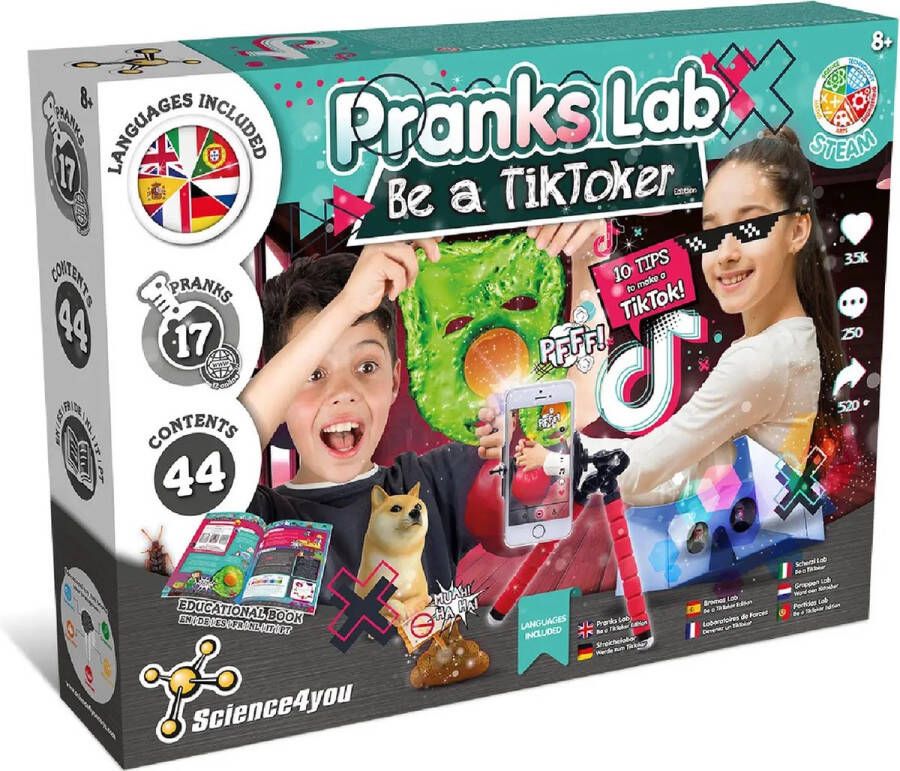 Sience4You Be a TikToker Made in Portugal STEM experimenteerdozen leerzame spellen breinbrekers educatieve speelgoed Experimenteerset