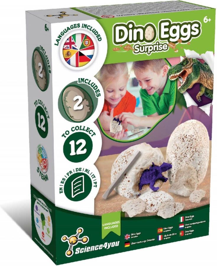 Sience4You Dino Eggs Surprise -Made in Portugal experimenteerdozen leerzame spellen breinbrekers educatieve speelgoed motor speelgoed