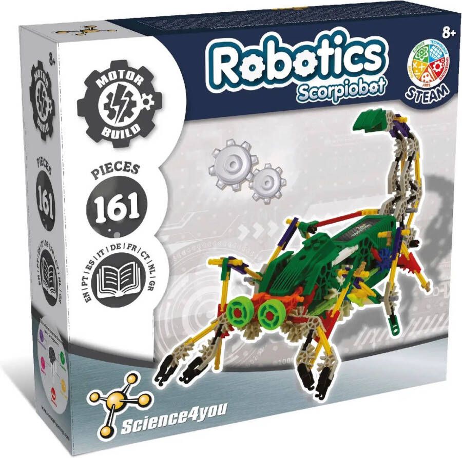 Sience4You Robotics Scorpiobot Made in Portugal Science Toys for Kids (in 9 languages) Science Speelgoed voor kinderen experimenteerdozen leerzame spellen breinbrekers educatieve speelgoed