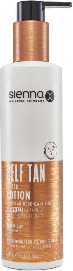 Sienna X Zelfbruiner Self Tan Tinted Lotion Geschikt voor gezicht en lichaam Ontwikkelt in 8 uur Duurt 5-7 dagen Anti-cellulitis formule Directe kleur om te zien waar u bent gebleven!