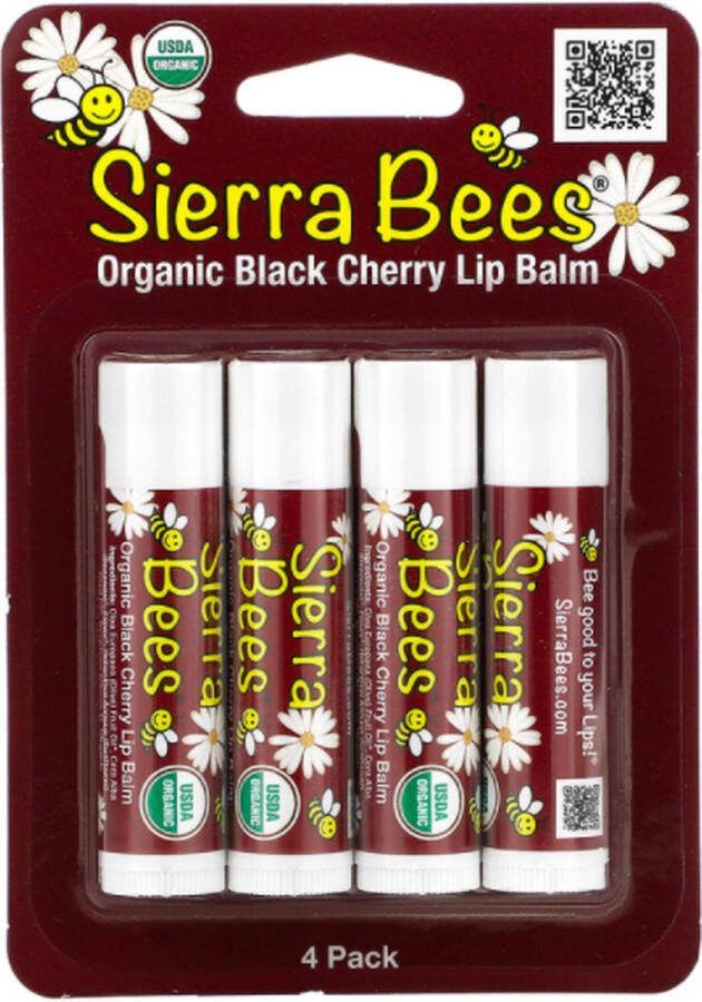 Sierra Bees Lippenbalsem van bijenwas 'Zwarte kers' biologisch