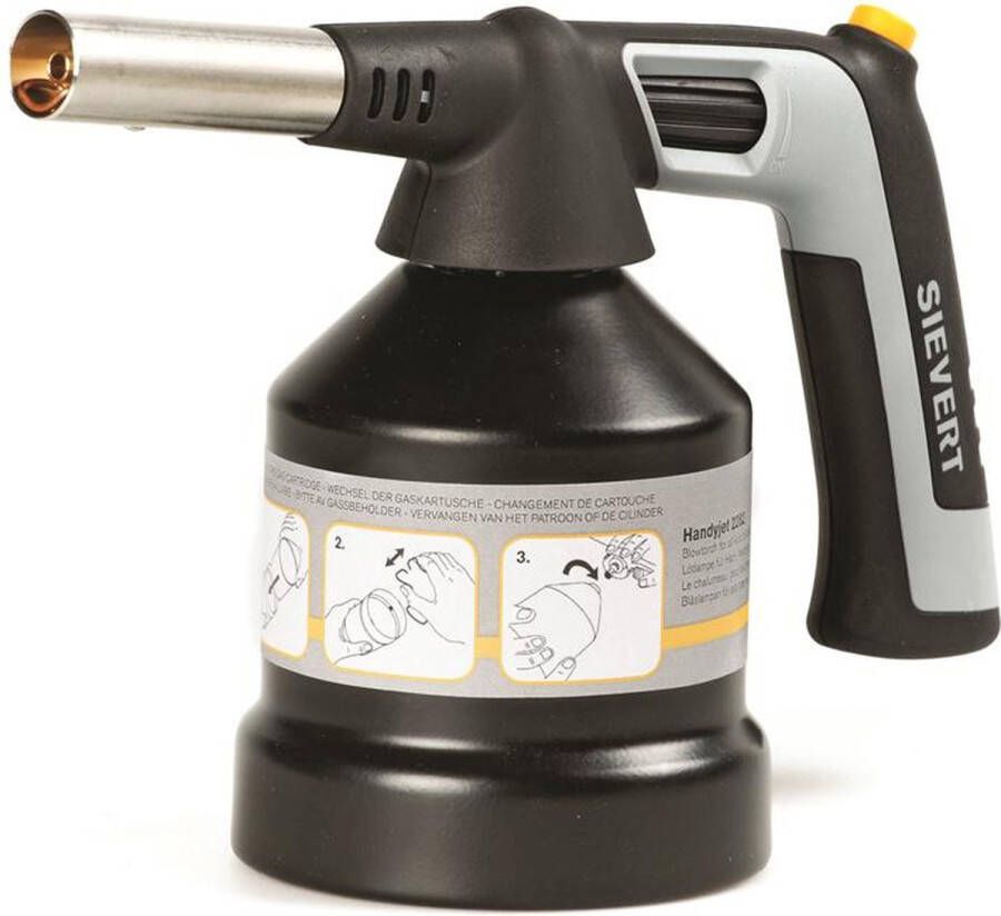 Sievert HandyJet Gasbrander Creme Brulee brander Met piëzo ontsteking inclusief gaspatroon